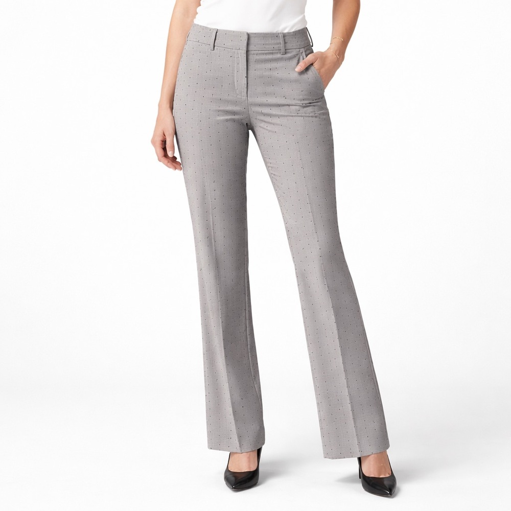 7th Avenue Gray Polka Dot Bootcut Dress Pants Size 14